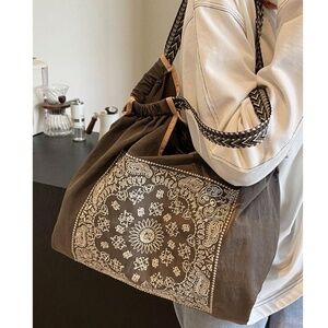 Boho Abstract Print Large Tote shoulder Bag